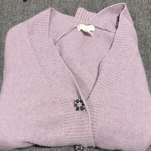 H&M Light Purple Cardigan with Embellished Buttons